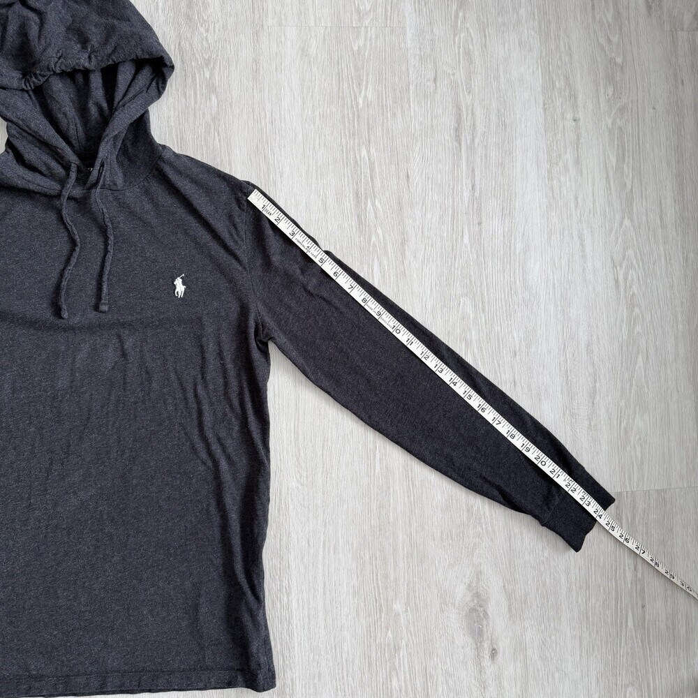 Polo Ralph Lauren Hoodie Men's Small Grey Charcoal Long Sleeve T-Shirt Pullover - Picture 11 of 11